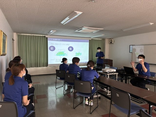 わかくさ竜間リハビリテーション病院での院内勉強会の様子